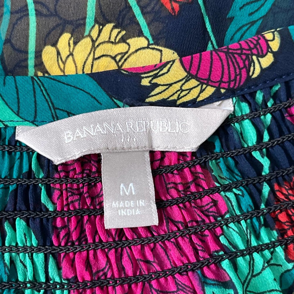 BANANA REPUBLIC | BLUE GREEN FLORAL SIZE M - Picture 7 of 8
